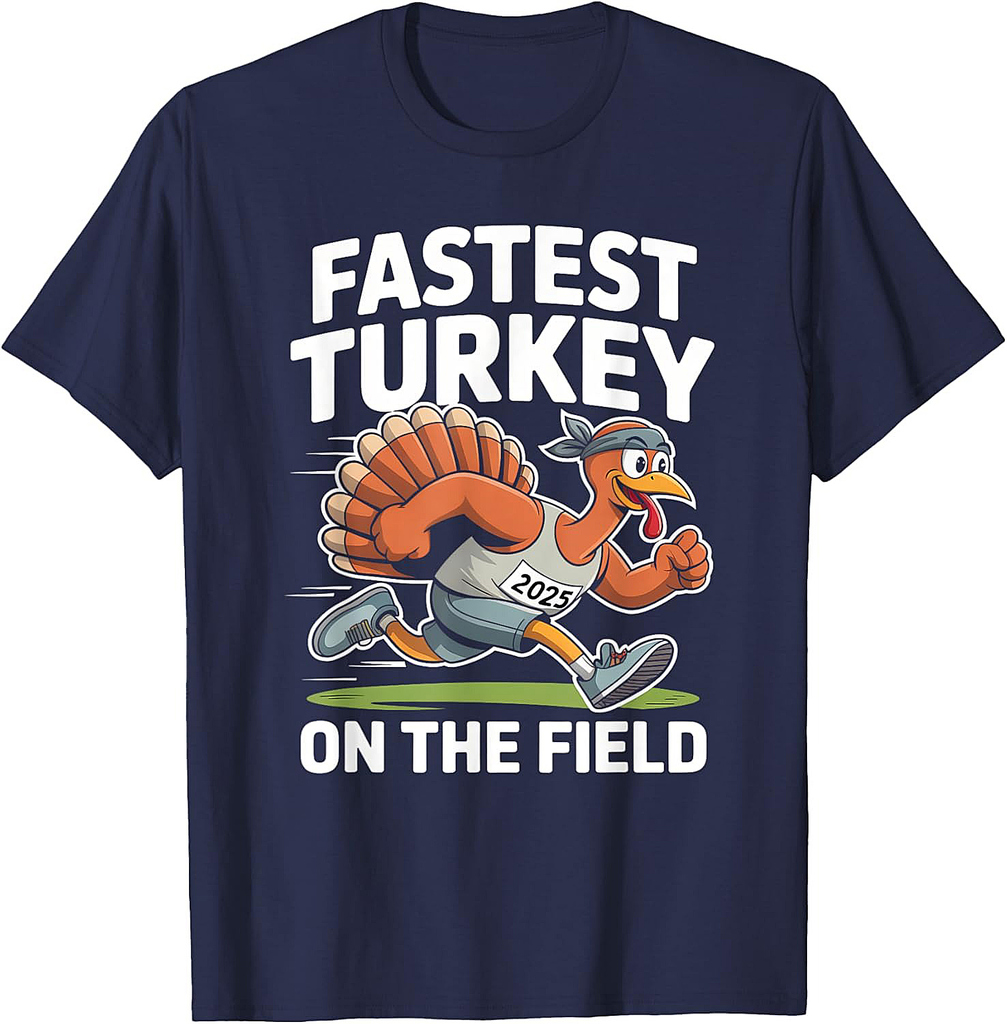 Thanksgiving Turkey Trot 2025 Fastest Turkey on The Field T-Shirt
