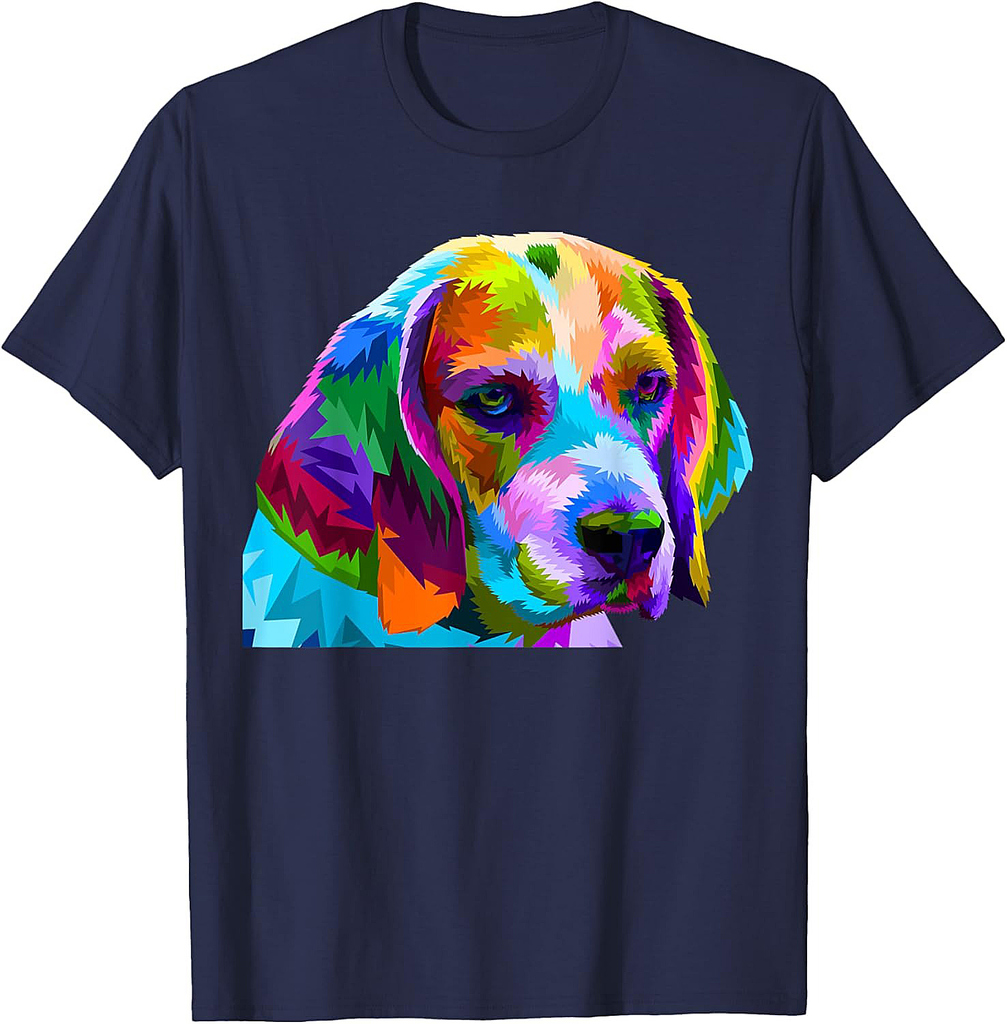 Beagle in Colorful Pop Art Design for Dog Owners Men Women T-Shirt