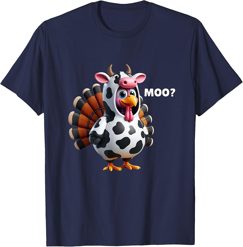 Turkey Moo Funny Thanksgiving Turkey T-Shirt
