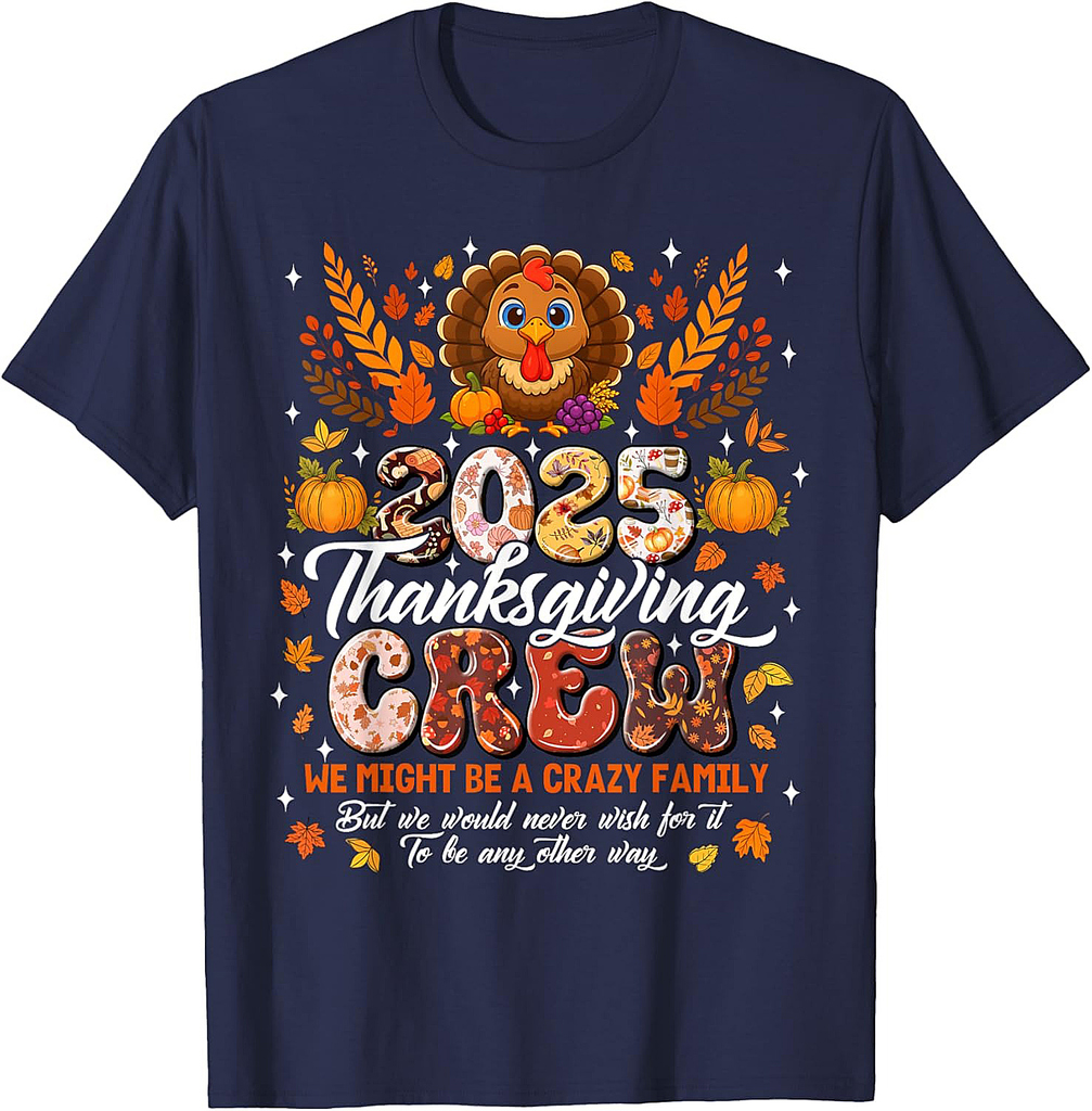 Family Thanksgiving 2025 Thanksgiving Crew Turkey Matching T-Shirt