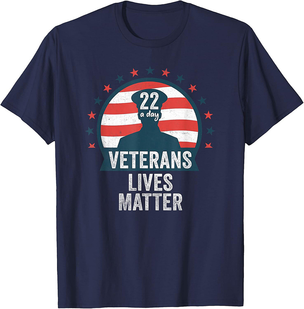 Twenty-two A Day Veterans Lives Matter Veteran Gift Idea T-Shirt