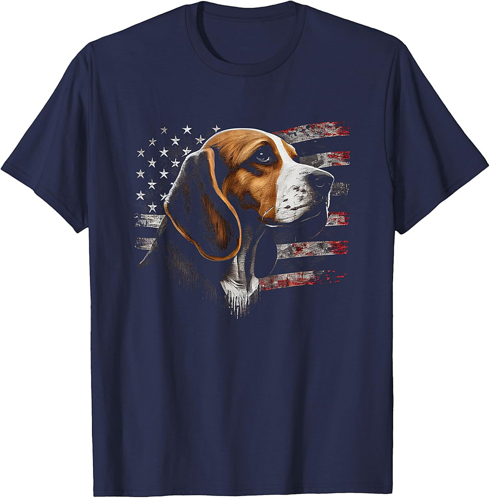 Beagle Dog American Flag T-Shirt