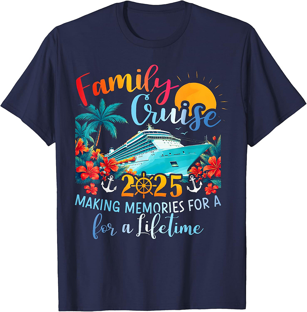 Family Cruise 2025 Making Memories For Lifetime Beach Summer T-Shirt