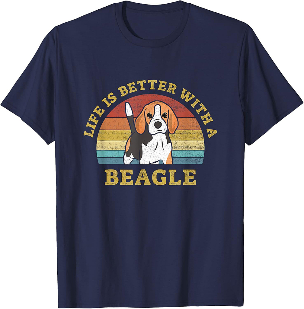 Life is better with a Beagle Vintage Dog Design Puppy Lover T-Shirt