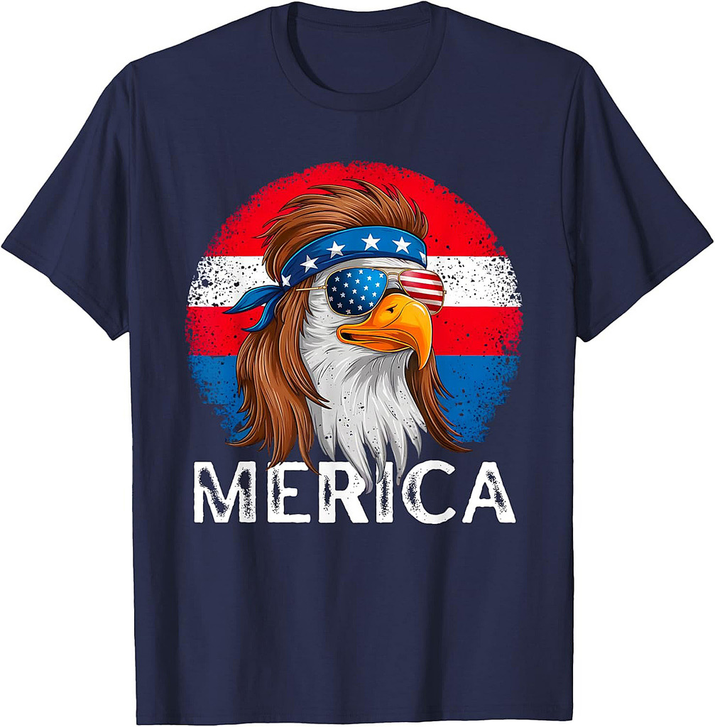 4th of July America USA Flag Bald Eagle Patriotic Veteran T-Shirt