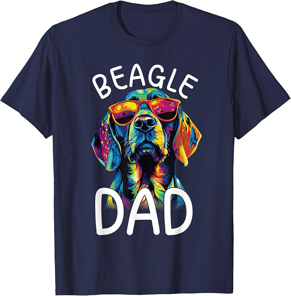 Beagle Lovers Pop Art Mens Beagle Dad T-Shirt