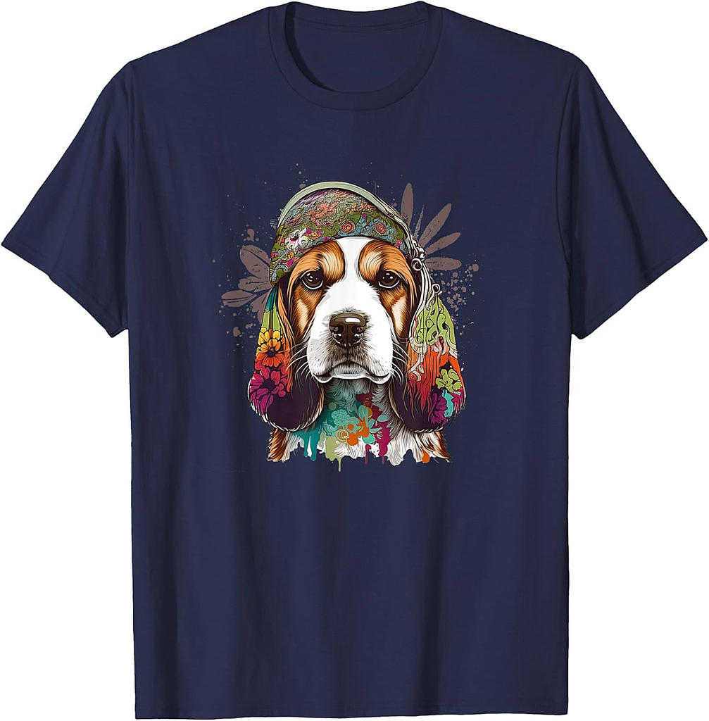 Funny Beagle Dog Hippie T-Shirt