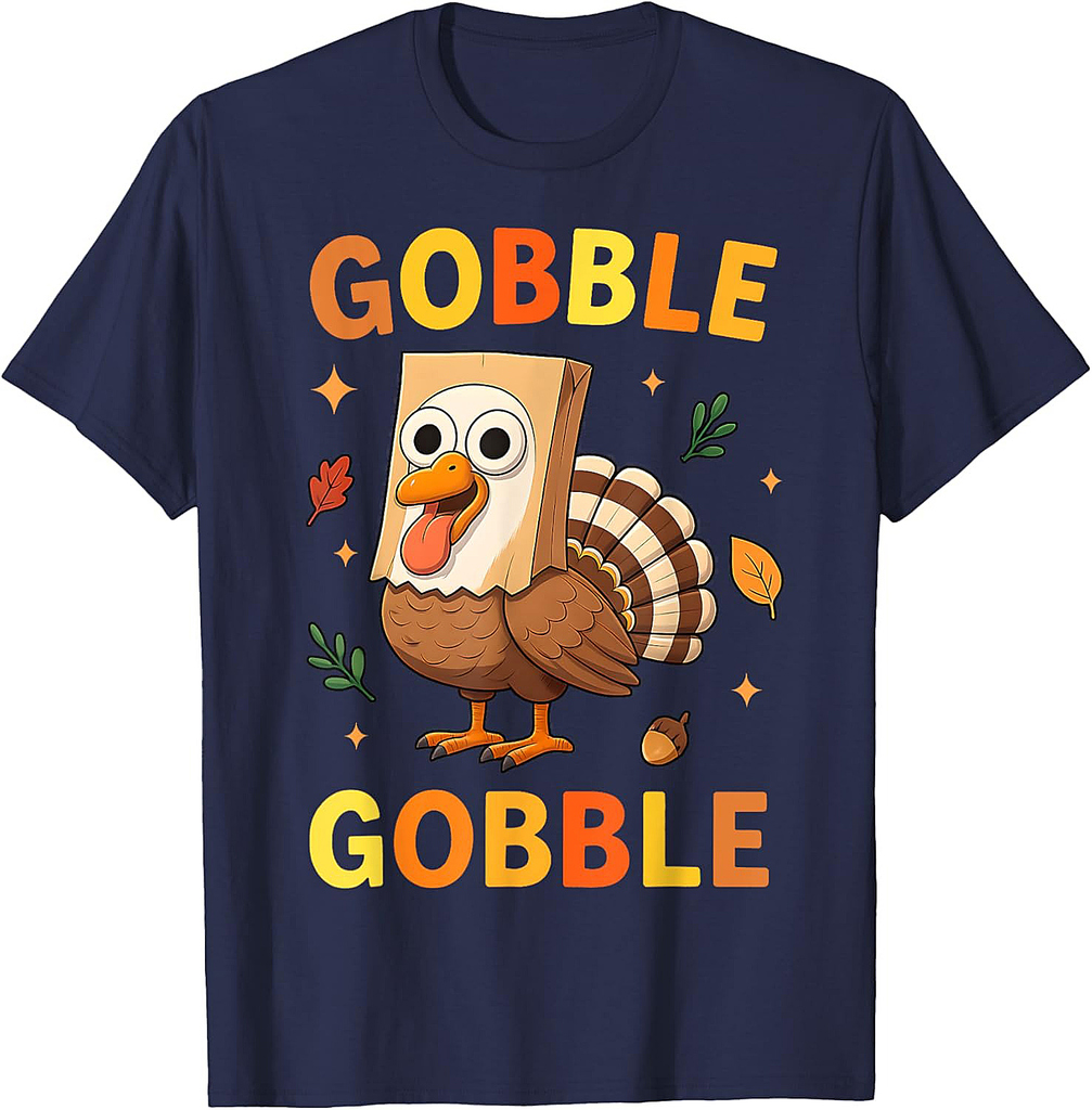 Thanksgiving Gobble Turkey Face Goose Girls Boy T-Shirt