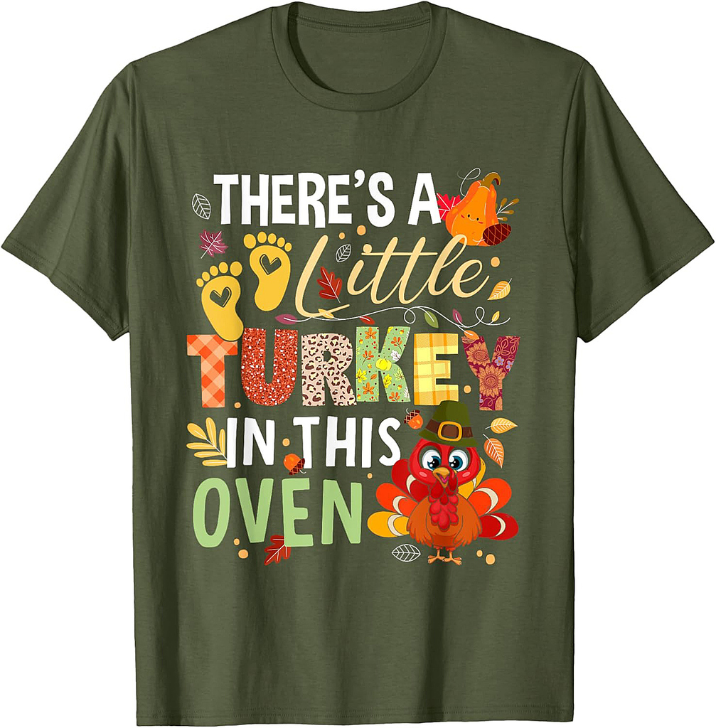 There's Little Turkey in This Oven Thanksgiving Pregnancy 01 T-Shirt
