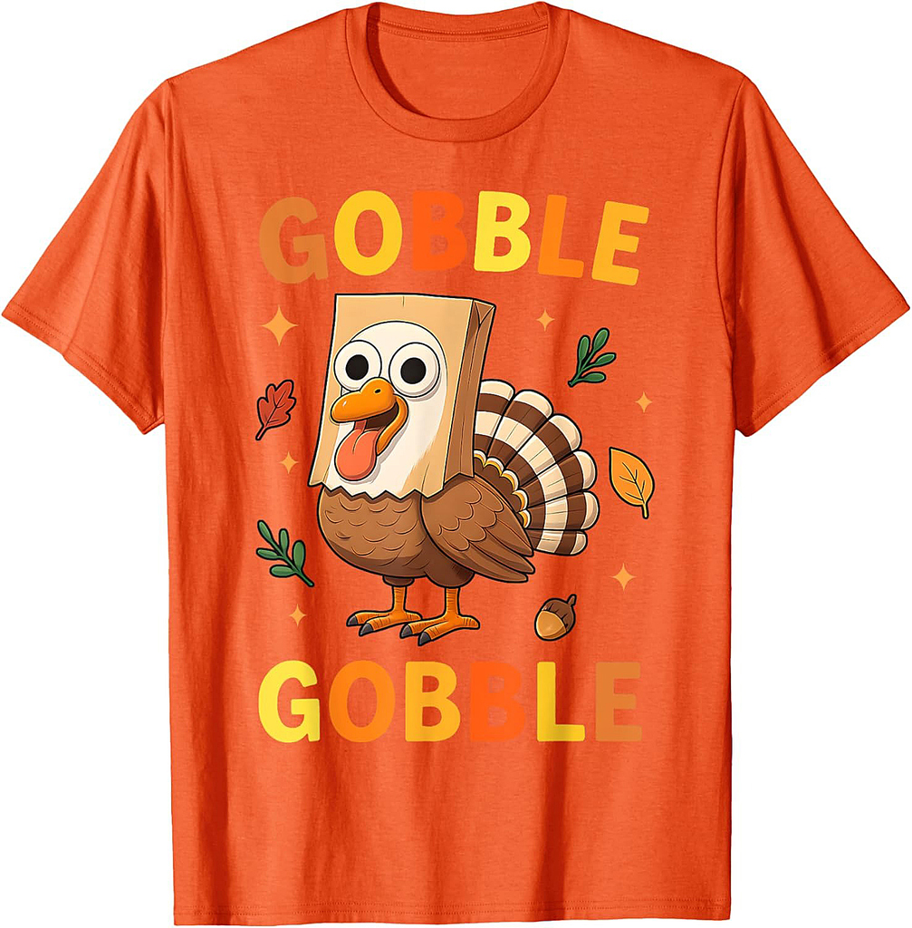 Thanksgiving Gobble Turkey Face Goose Girls Boy T-Shirt