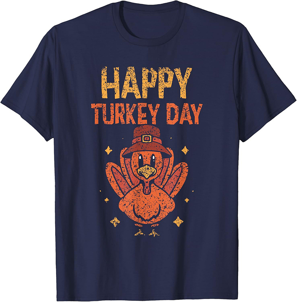 Happy Turkey Day Party Design Graphic Thanksgiving T-Shirt
