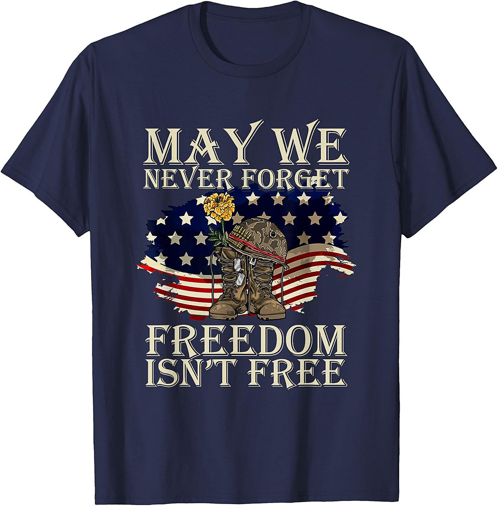 May We Never Forget Freedom Isnt Free Veterans Day T-Shirt