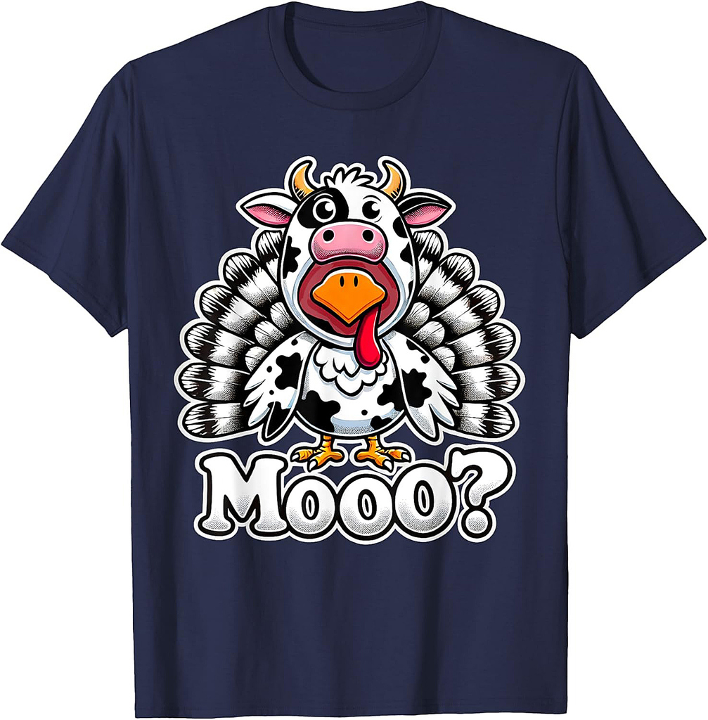 Turkey Moo Funny Thanksgiving Cow T-Shirt