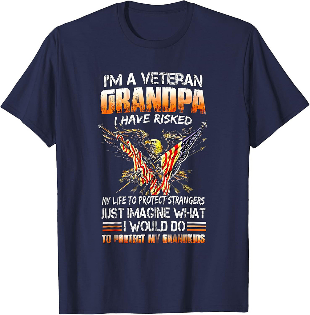 Veteran Grandpa Proud Vet Grandfather Fathers Day T-Shirt