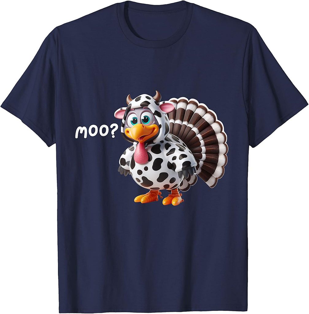 Turkey Moo Funny Thanksgiving 001 T-Shirt