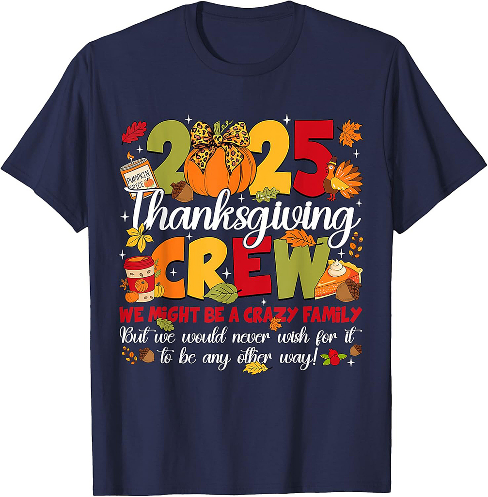 Family Thanksgiving 2025 Thanksgiving Crew Turkey Matching T-Shirt