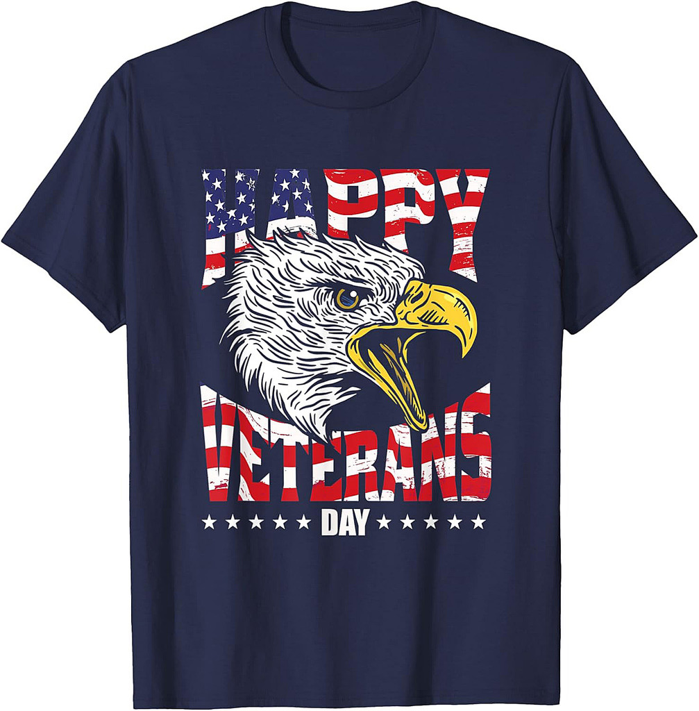 Happy Veterans Day America USA Flag Freedom Patriotic T-Shirt
