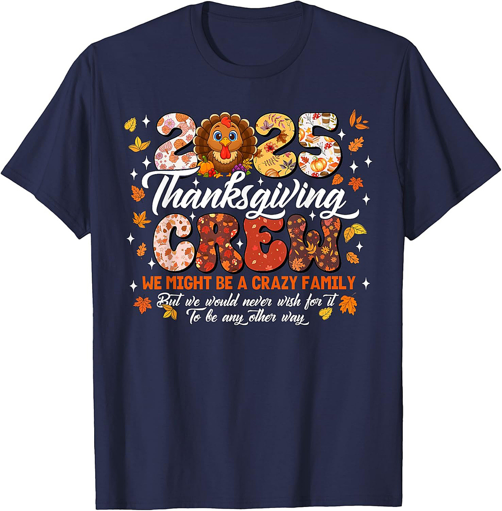 Family Thanksgiving 2025 Thanksgiving Crew Turkey Matching T-Shirt