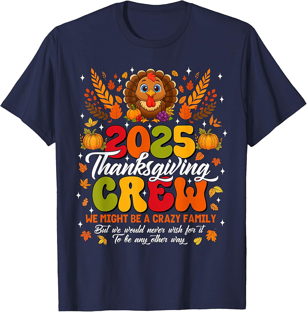 Family Thanksgiving 2025 Thanksgiving Crew Turkey Matching T-Shirt