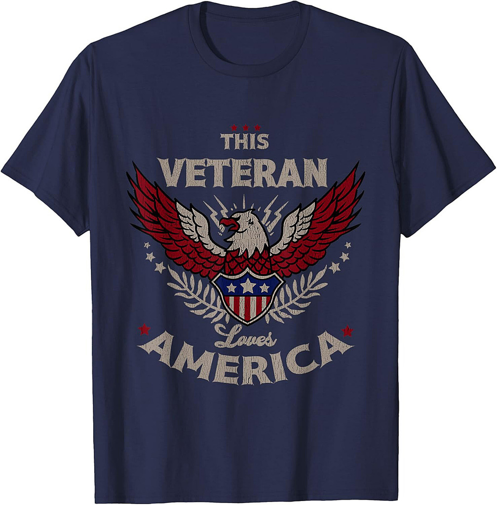 This Veteran Loves America Patriotic Bald Eagle USA Flag T-Shirt