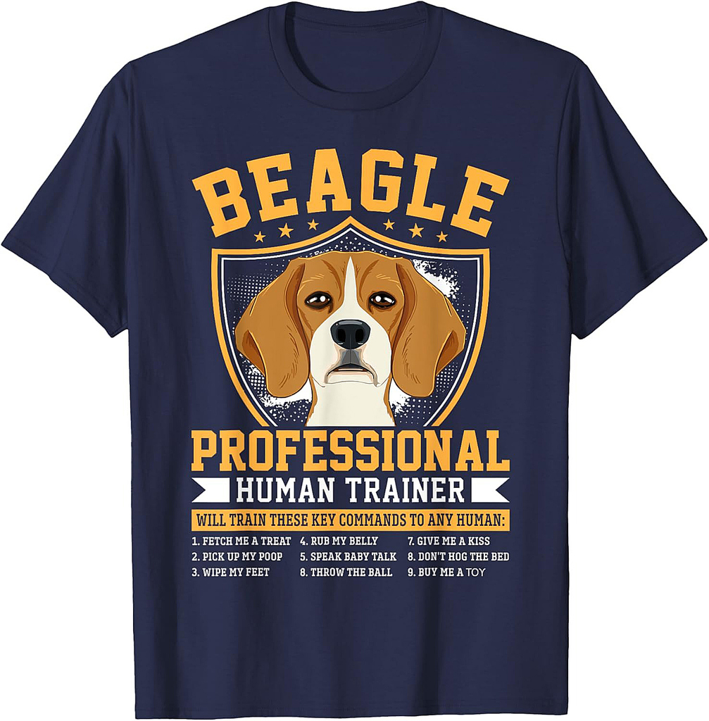 Unisex-Adults Black Dog Motif Professional Human Trainer T-Shirt