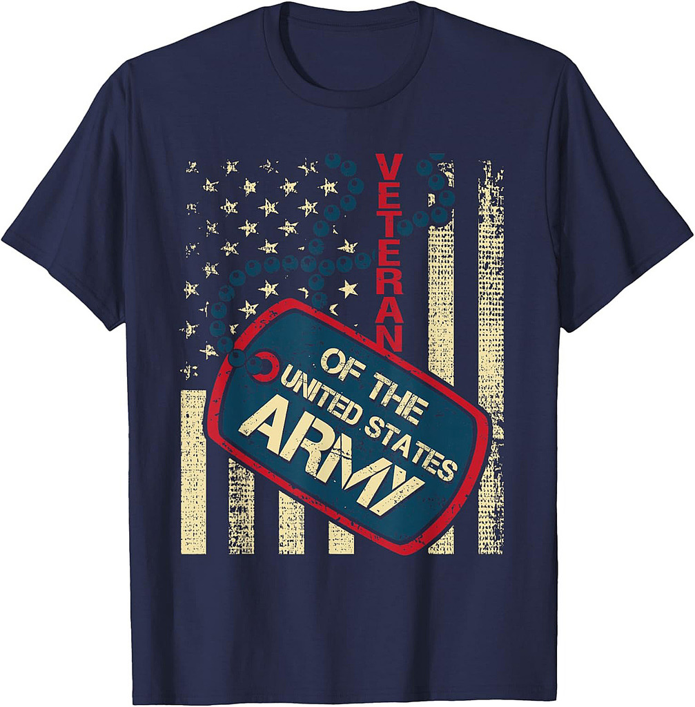 Veteran Of The United States Army Patriotic American Flag Women Men T-Shirt