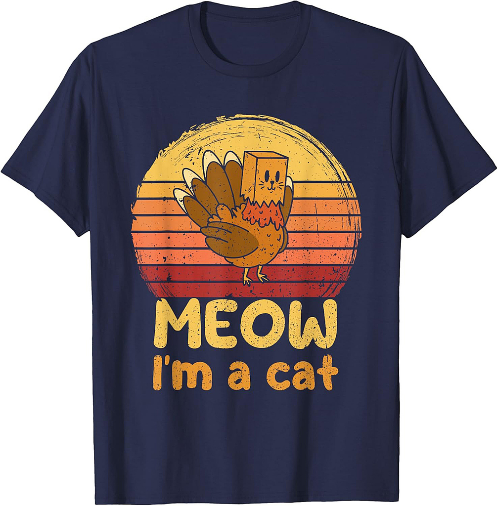 Turkey Meow I'm a Cat Thanksgiving Turkey Tradition 01 T-Shirt
