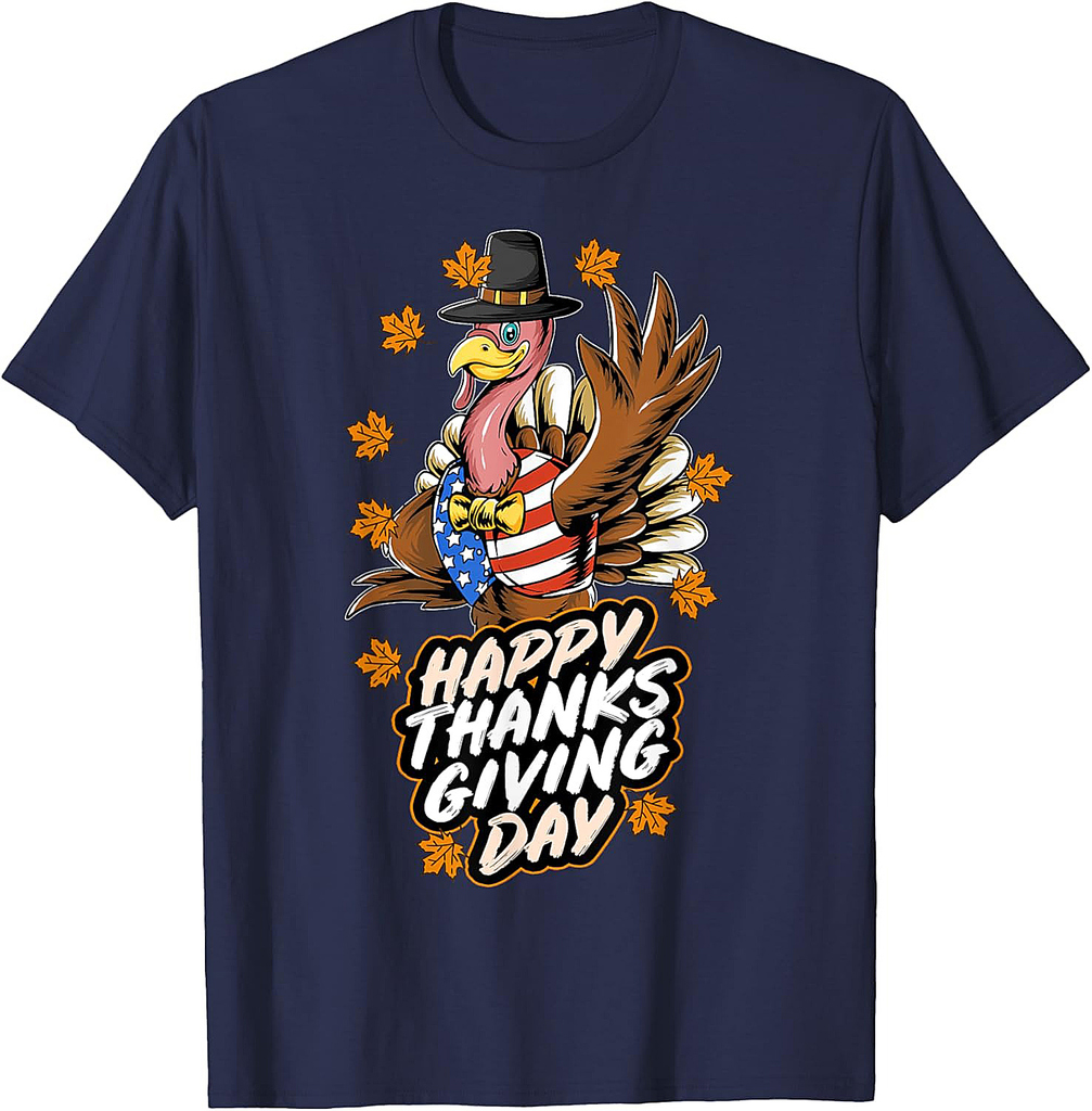 Thanksgiving Turkey United States Flag T-Shirt