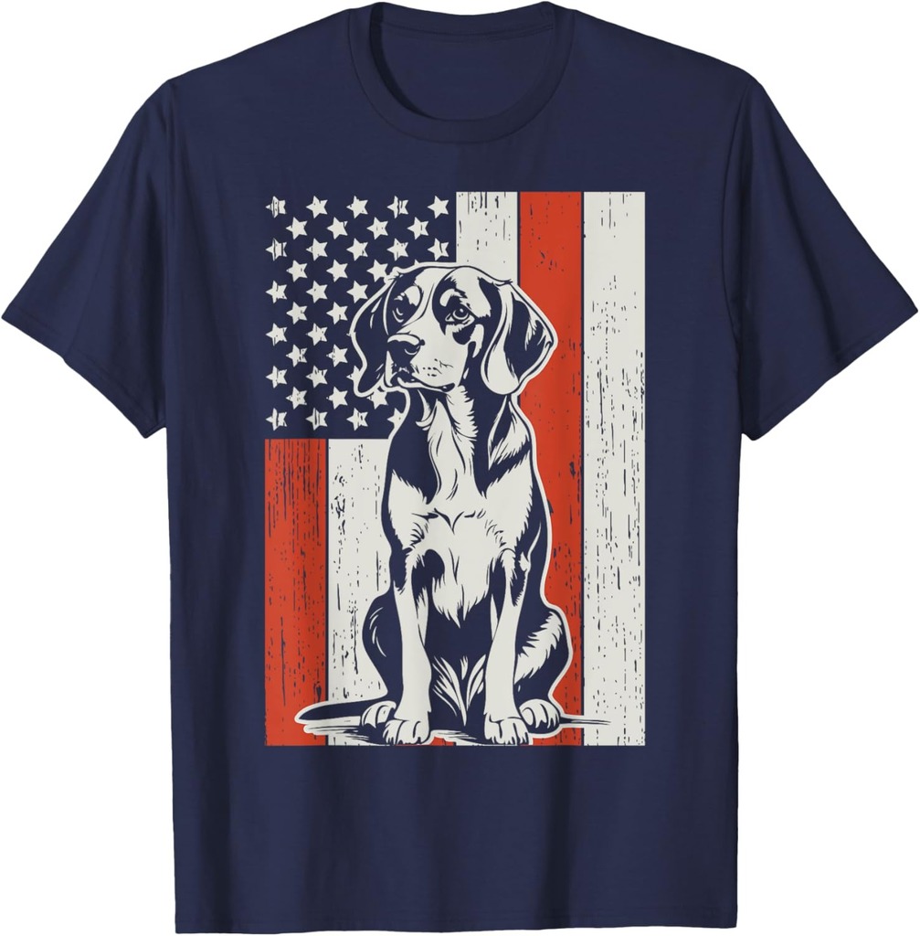 Patriotic Beagle American Flag USA Dog Lovers T-Shirt
