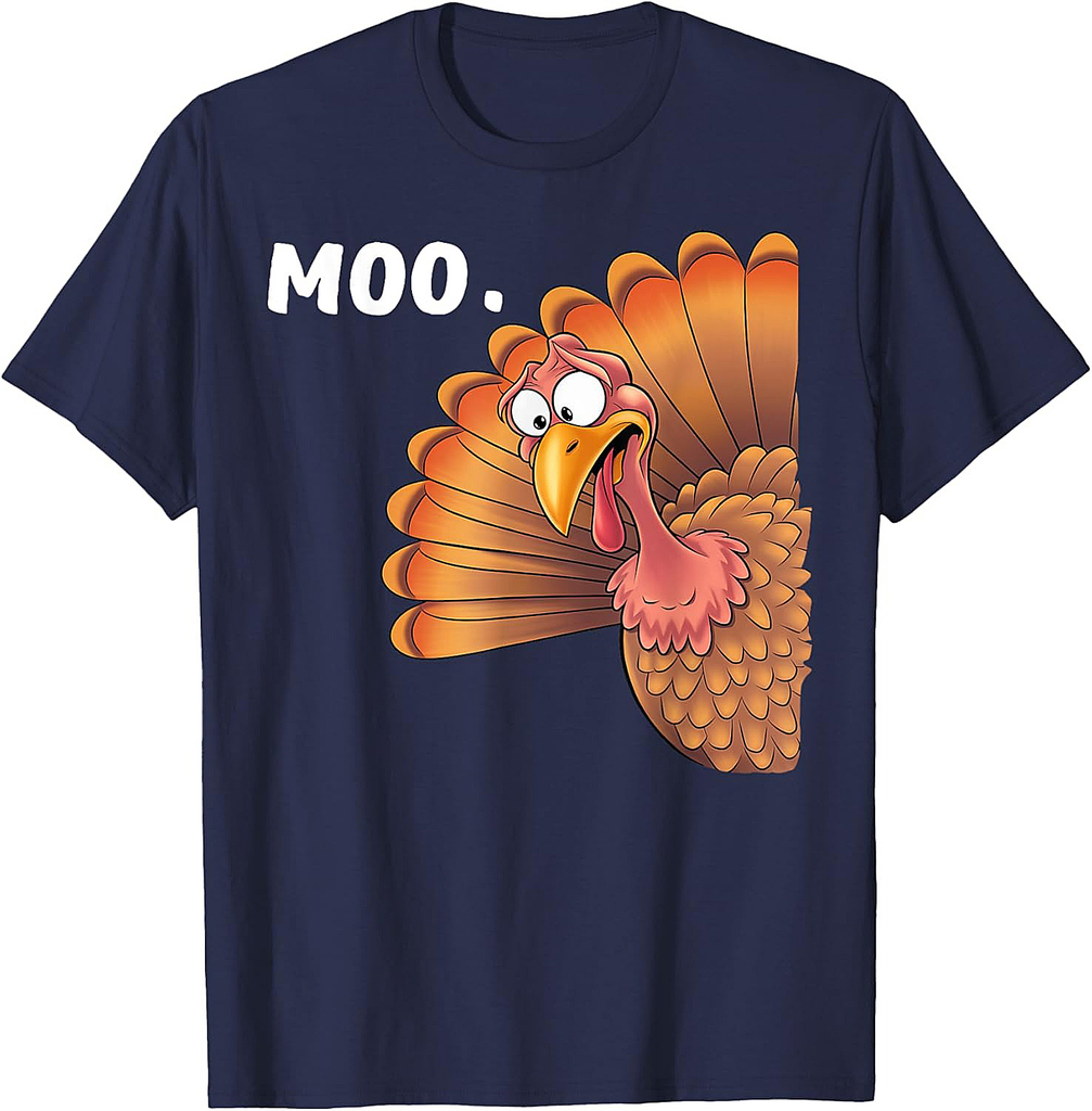 Turkey Moo Funny Thanksgiving Gifts For Men Women Boy T-Shirt