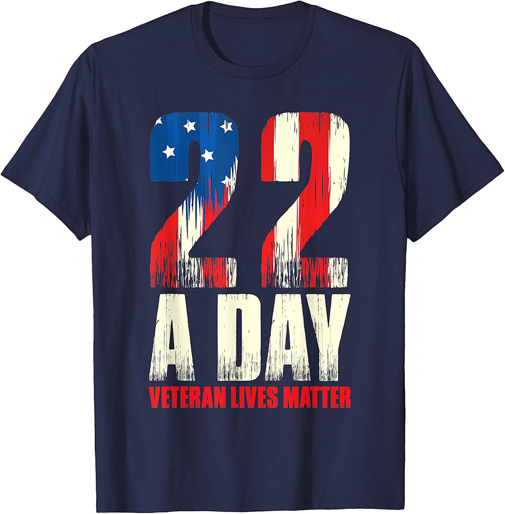 22 A Day Veteran Lives Matter US Veterans PTSD Awareness T-Shirt