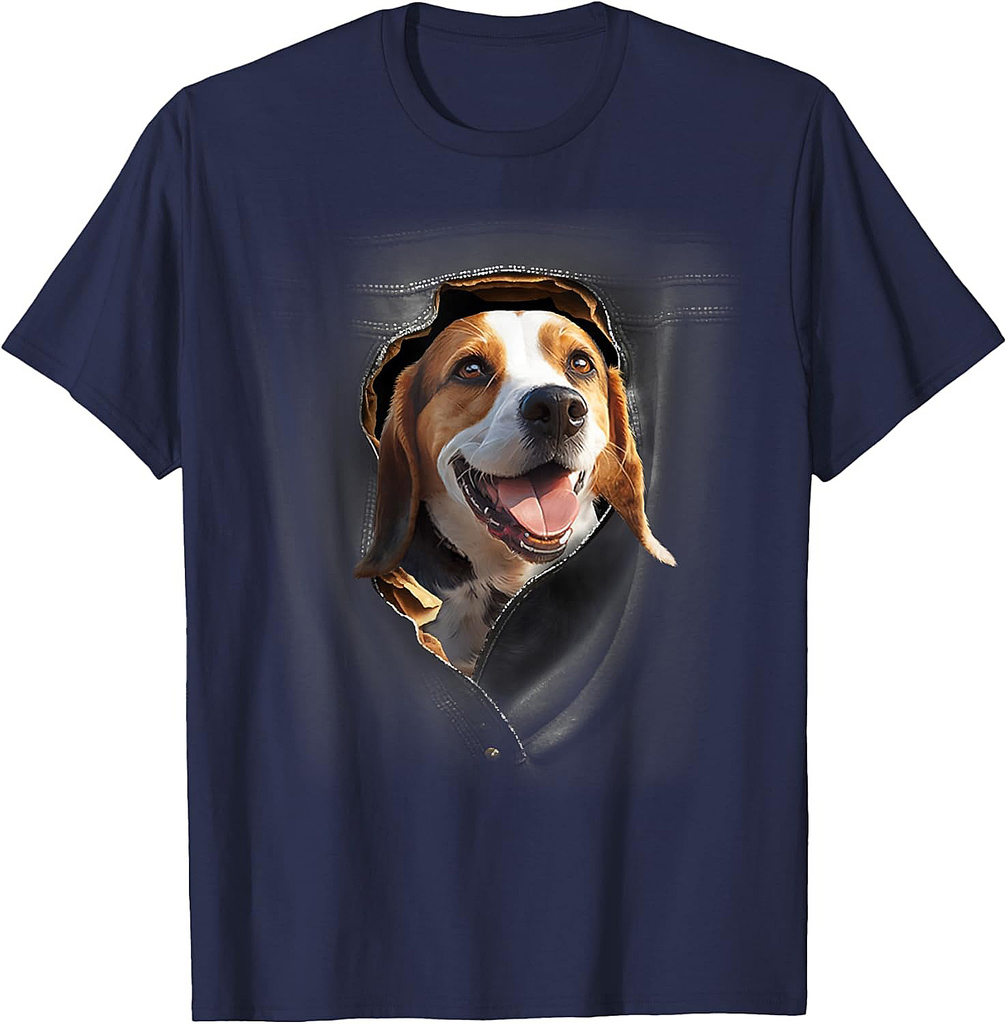 Beagle Canine Fun Pocket Design T-Shirt