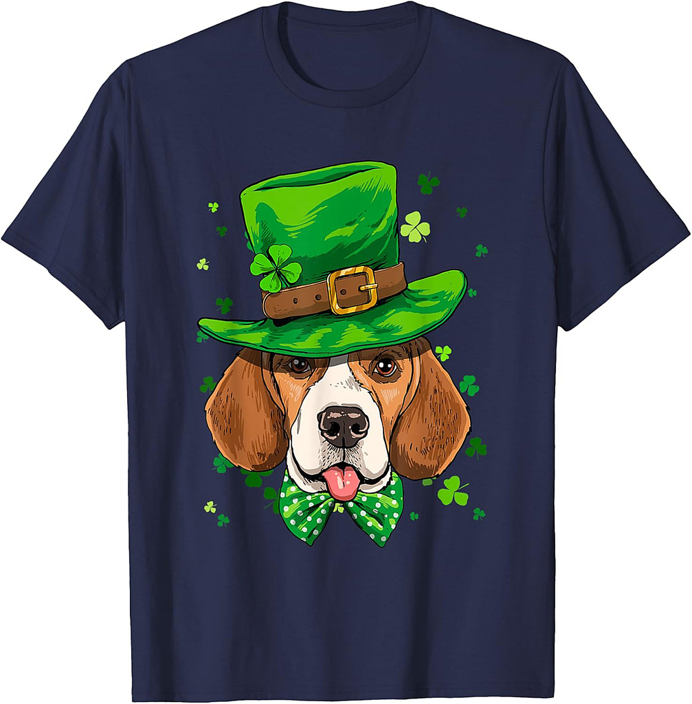 Beagle Leprechaun St Patricks Day Beagle Dog Boys Men T-Shirt