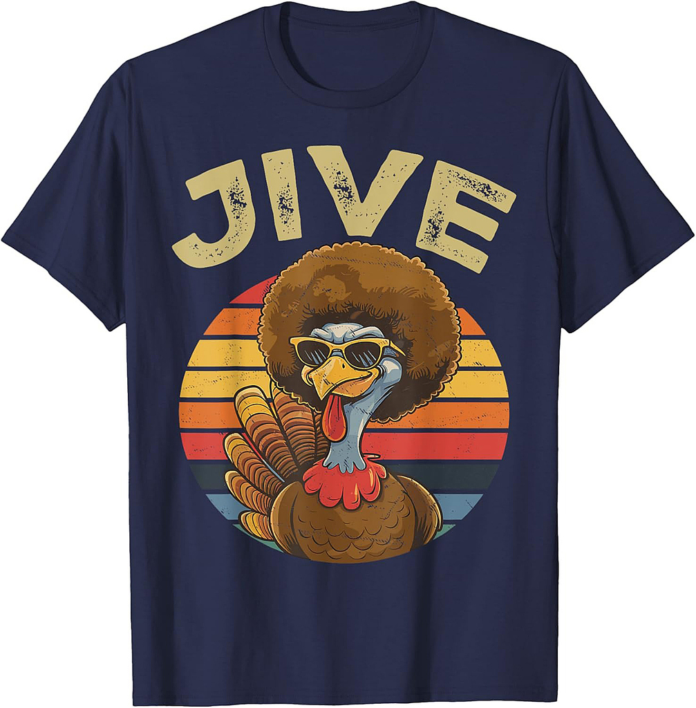 Jive Thanksgiving Turkey Day Funny Face Vintage Retro Style T-Shirt