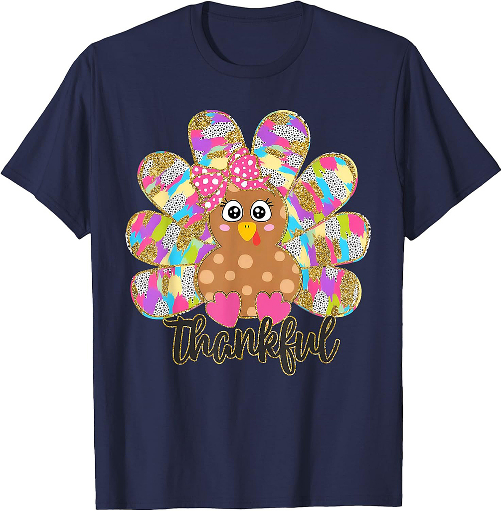 Funny Turkey Thankful Blessed Thanksgiving Autumn Fall Y'all T-Shirt