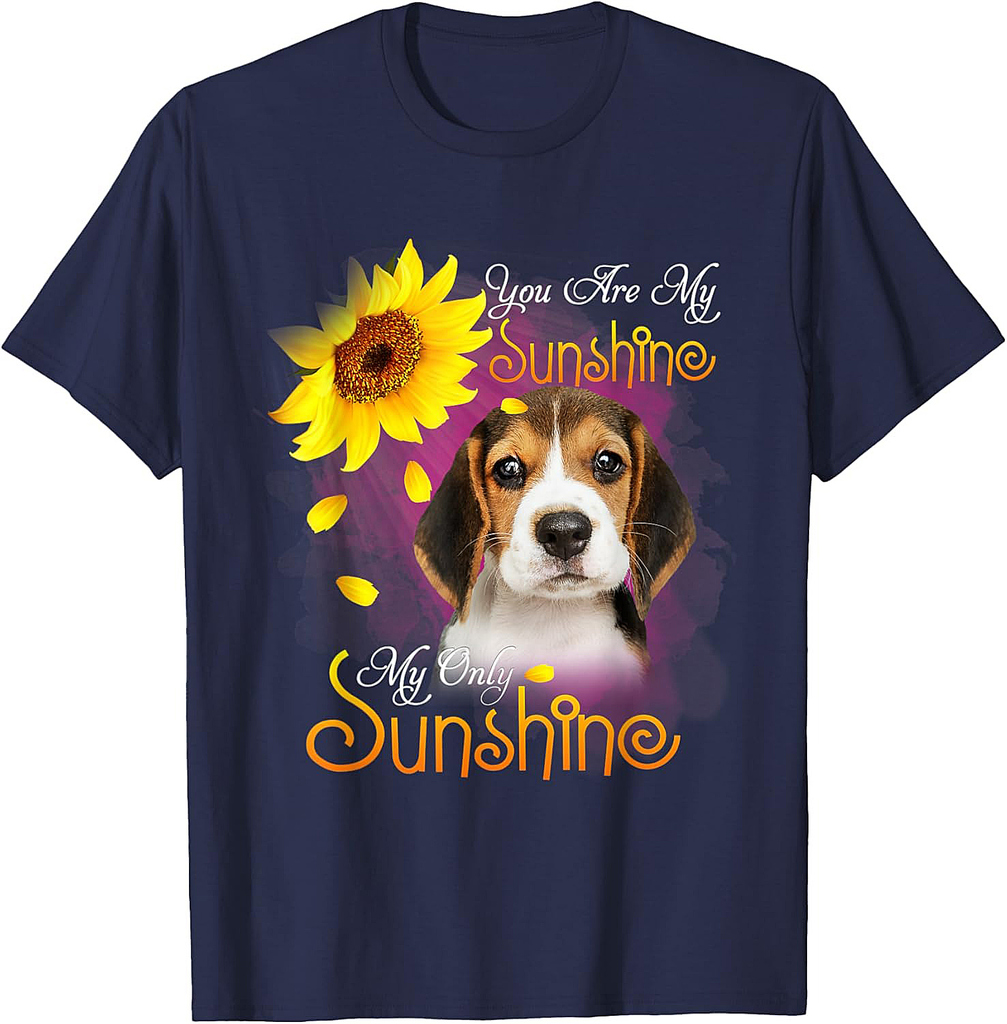 My Sunshine Beagle Dog With Sunflowers T-Shirt for Men Women