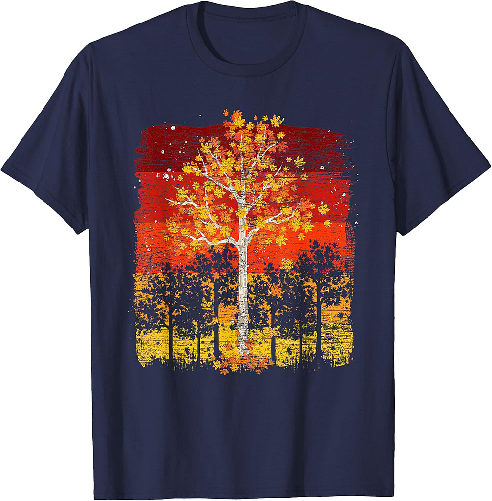 Fall Landscape Thanksgiving Autumn Leaves Forest Fall T-Shirt