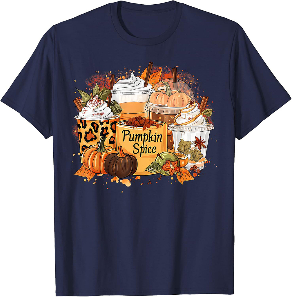 Pumpkin Spice Season Latte Coffee Lover Fall Thanksgiving T-Shirt