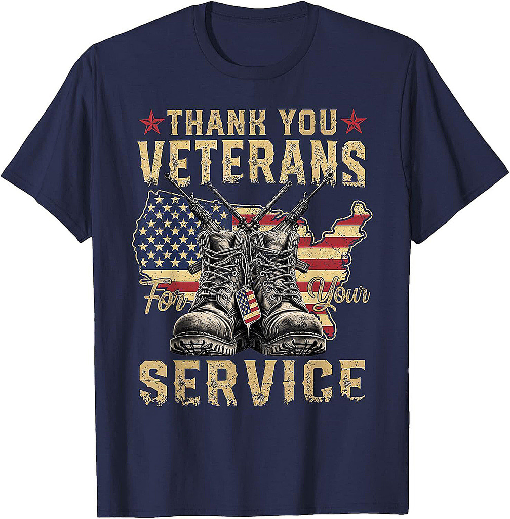 Thank You For Your Service Patriotic Veterans Day 4th July T-Shirt