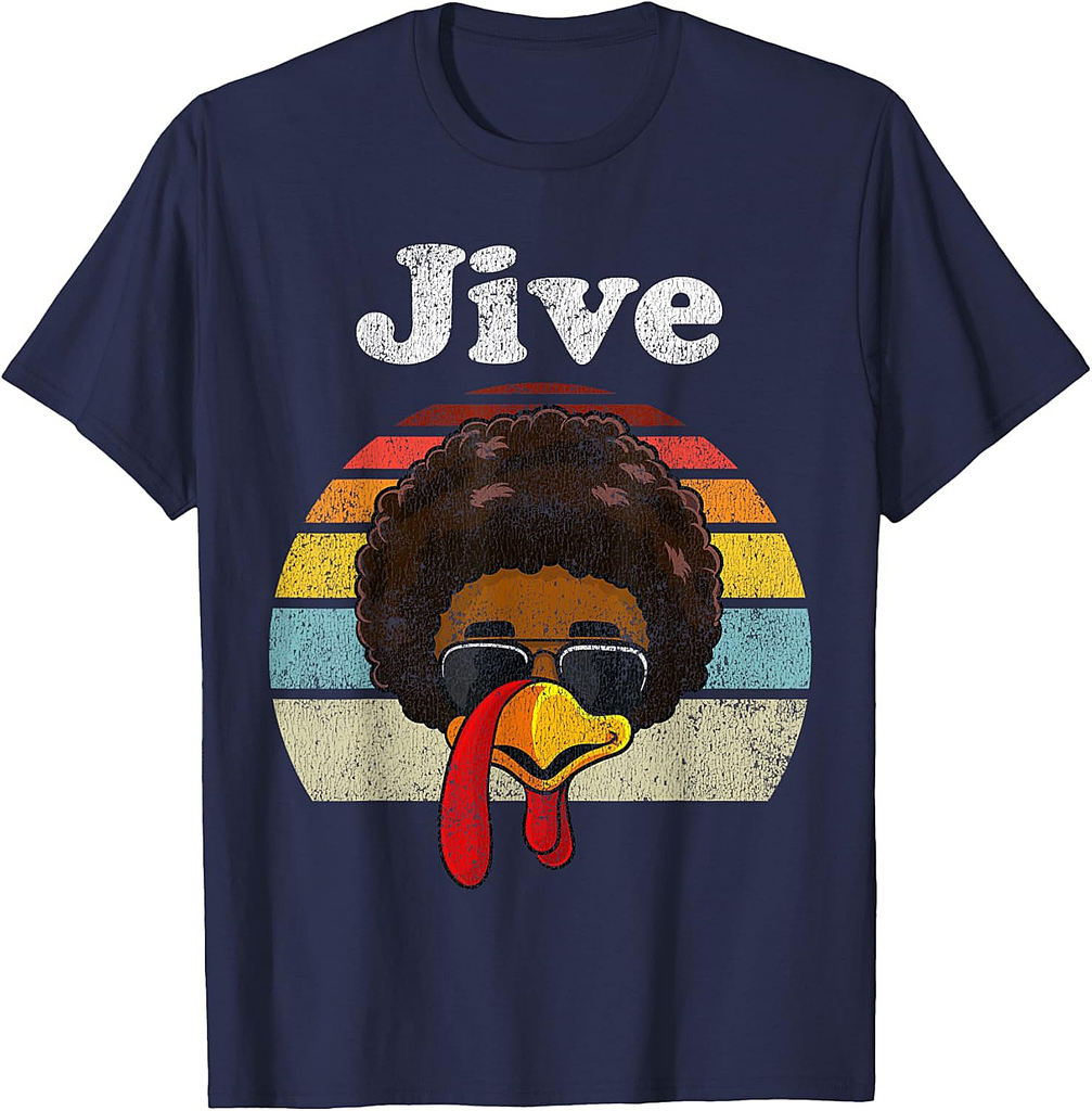 Jive Thanksgiving Turkey Day Funny Face Vintage Retro Style 01 T-Shirt