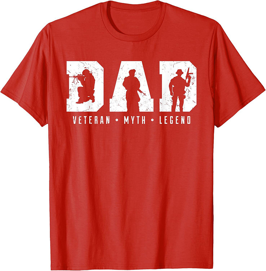 Dad Veteran Myth Legend Dad Military Father Gift T-Shirt
