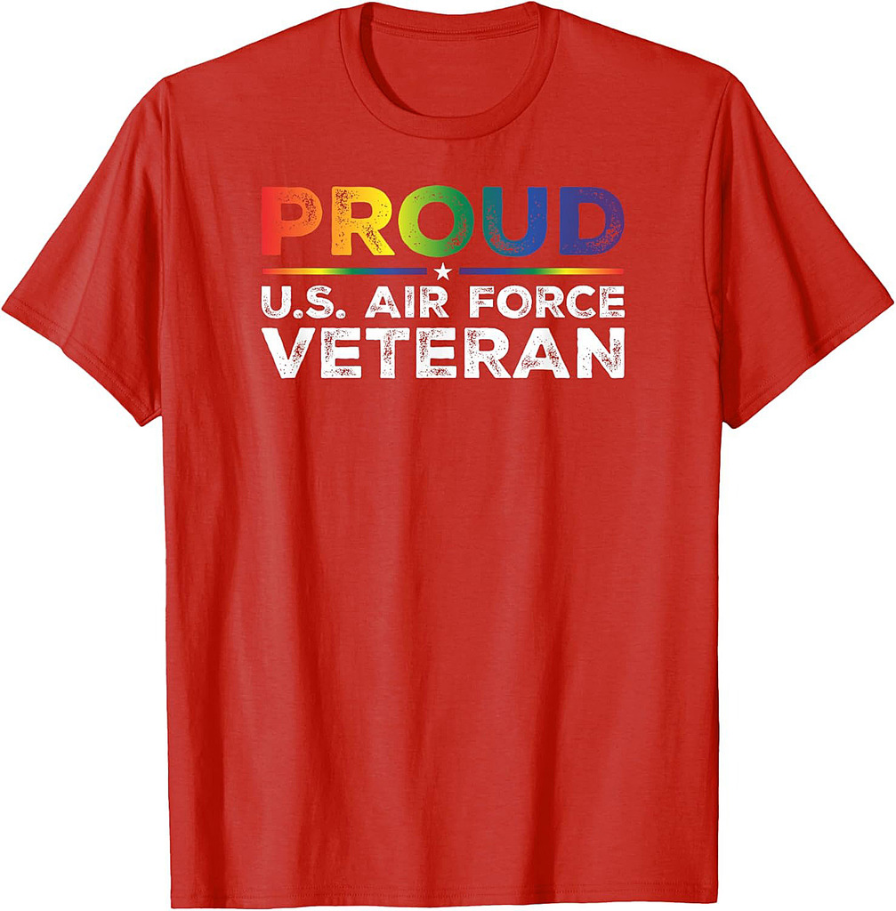 Proud U.S. Air Force Veteran Gay Proud Rainbow Flag T-Shirt