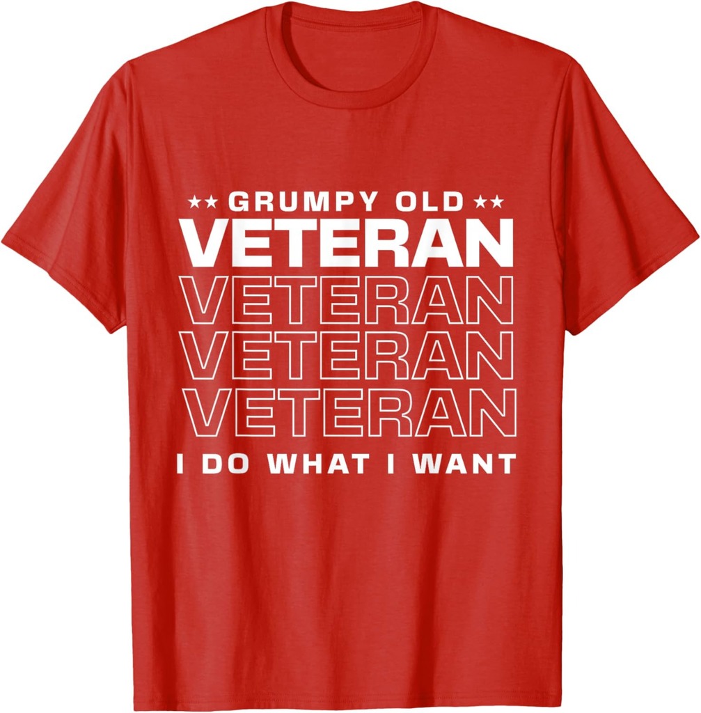 Military Veteran Do What I Want Flag Grumpy Old Vet T-Shirt