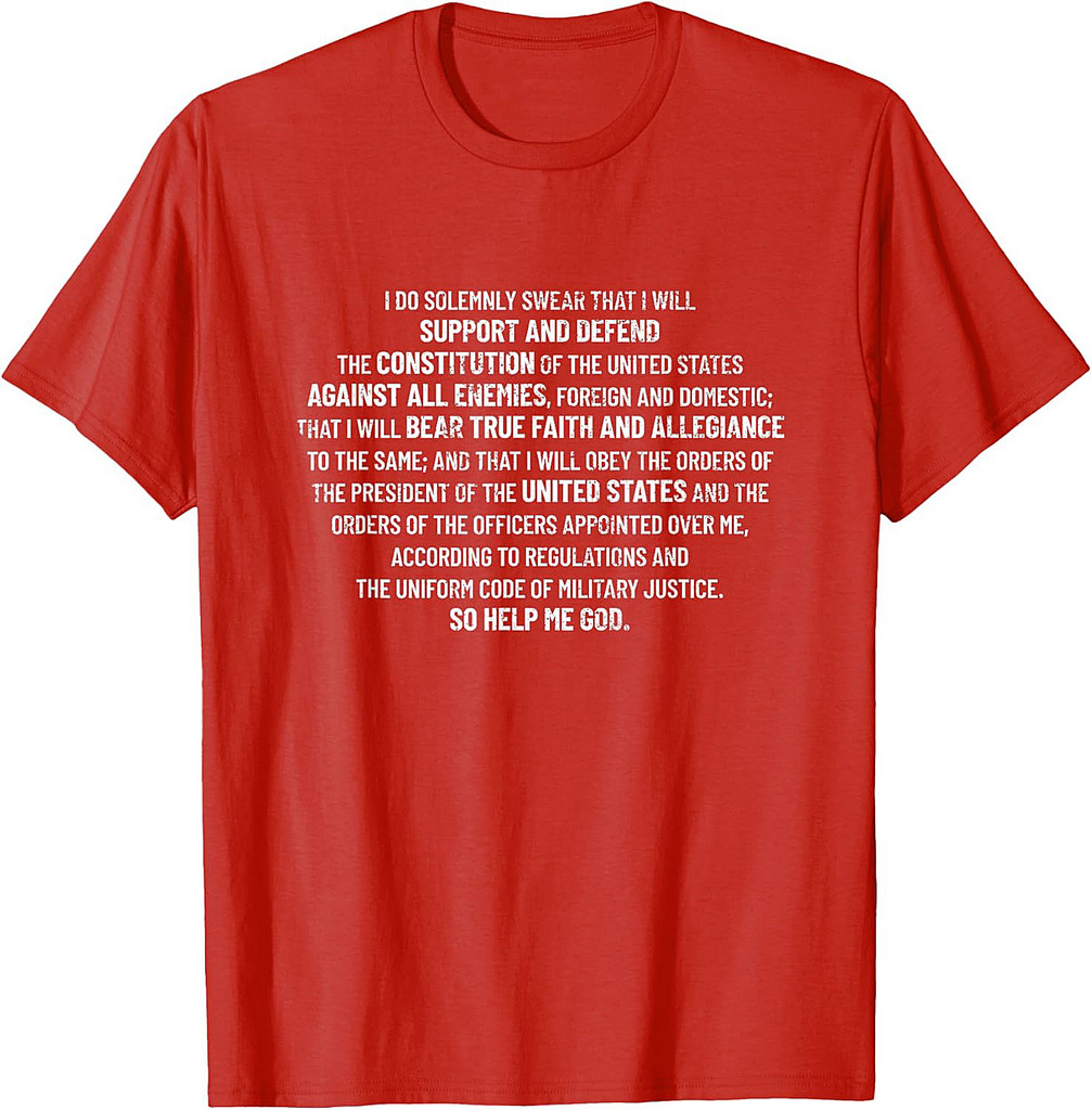 Military Oath Defend The Constitution Veteran Military Oath T-Shirt