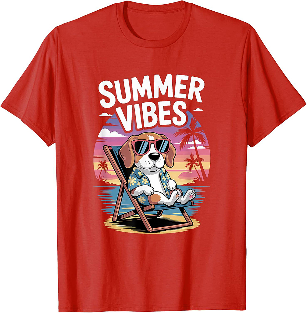 Funny Summer Beagle Beach Dog Vacation T-Shirt