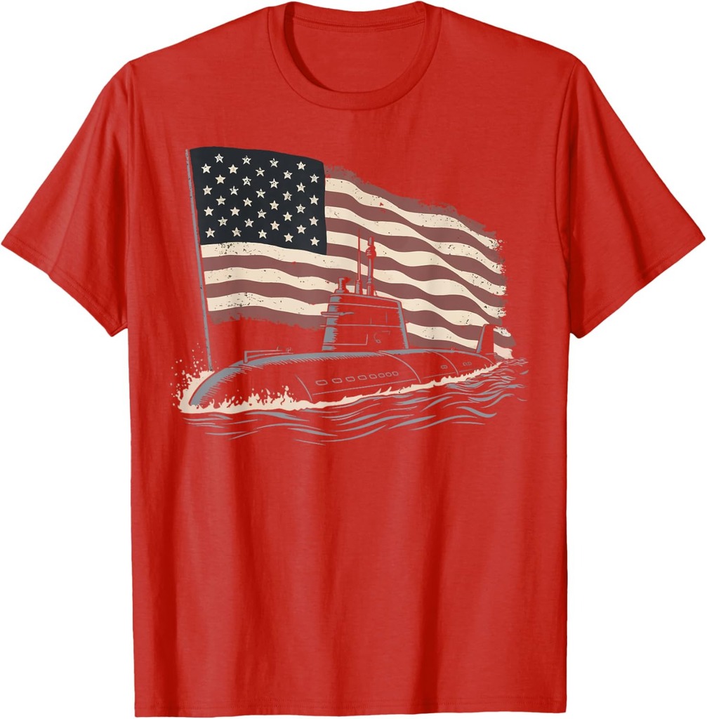 Submarine USA Flag Veteran 4th of July T-Shirt