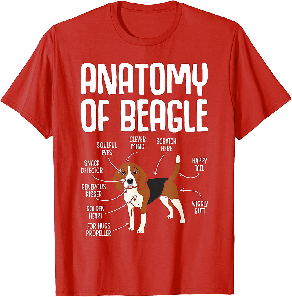 Anatomy Of A Beagle Unisex-Adults Black T-Shirt
