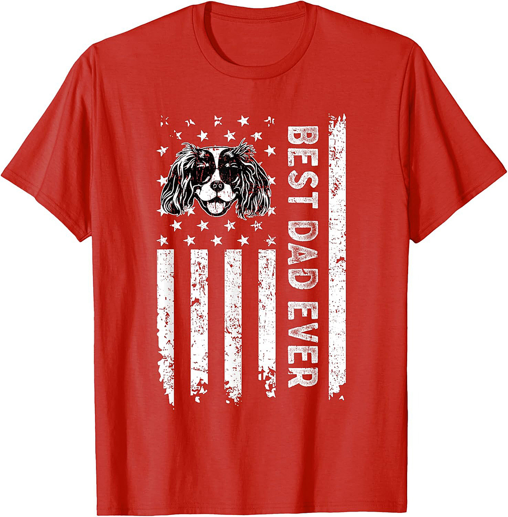 Best Cavalier King Charles Spaniel Dog Dad Ever Fathers Day T-Shirt