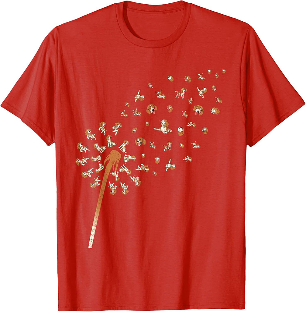 Cute Beagle Lover Pet Animal Dog Owner Dandelion Beagle T-Shirt for Men Women Girls