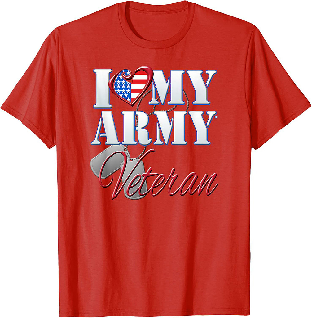 I Love My Army Veteran Shirt Patriotic T-Shirt